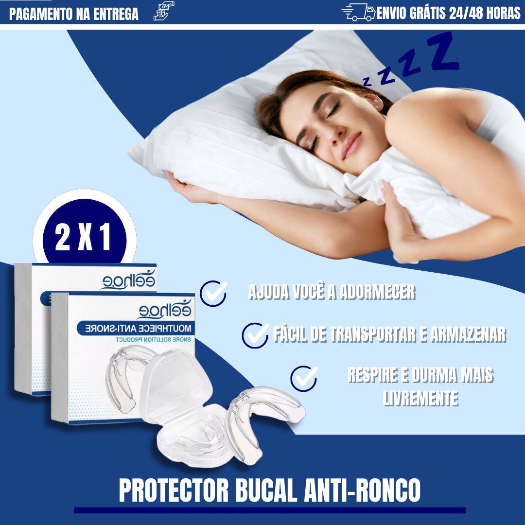 Proteção bucal anti-ronco (2X1 OFERTA)