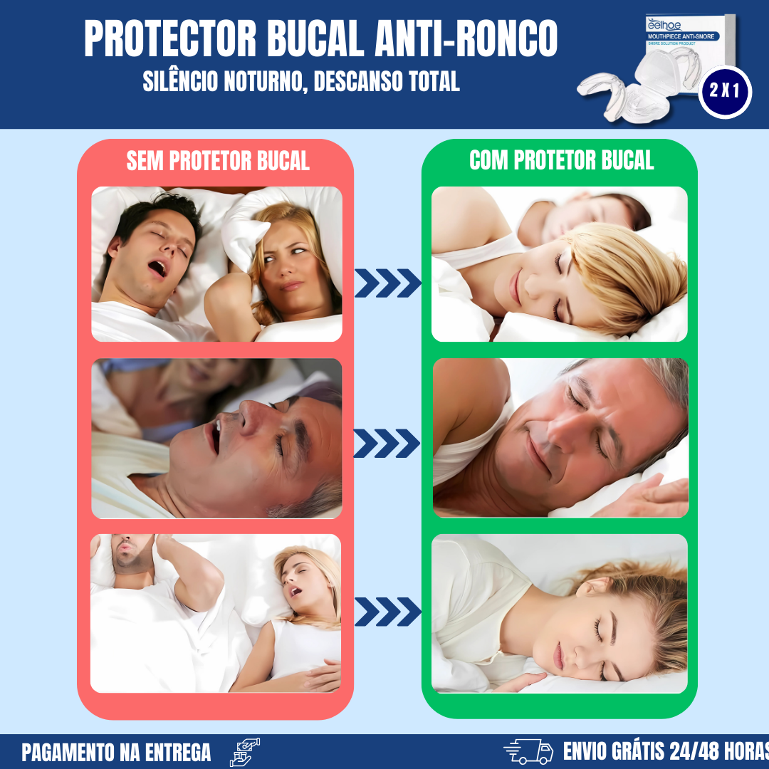 Proteção bucal anti-ronco (2X1 OFERTA)